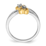 14k Two-tone Polished Double Heart Diamond Ring - RM-A881FC6E-1248