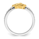 14k Two-tone Polished Double Heart Diamond Ring - RM-B211E5AC-3630