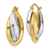 14k Two-tone Polished Double Hoop Earrings - TM-F9B8C1DE-8169