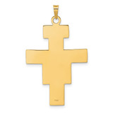 14k Two-tone Polished Fancy Solid Cross Pendant
