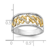 14k Two-tone Polished Fancy Squares Diamond Ring