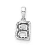14K  White Gold Diamond Letter B Initial with Bail Pendant