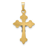 14k Two-tone Polished Fleur de Lis INRI Crucifix Pendant - XR-C2120D6C-9118