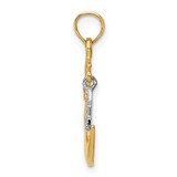 14k Two-Tone Polished Half Moon and Star Pendant