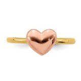 14K Two-tone Polished Heart Ring