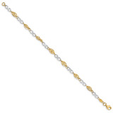 14K Two-Tone Polished Infinity Symbol and Fancy Link 7.5 inch Bracelet