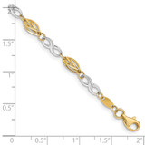 14K Two-Tone Polished Infinity Symbol and Fancy Link 7.5 inch Bracelet