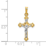 14k Two-tone Polished INRI Crucifix Pendant - XR-146CB20D-9216