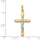 14k Two-tone Polished INRI Crucifix Pendant - XR-5EBDC0CD-6616