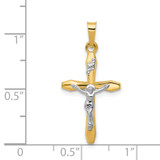 14k Two-tone Polished INRI Crucifix Pendant - XR-711A6929-1418