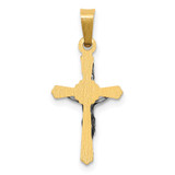 14k Two-tone Polished INRI Crucifix Pendant - XR-CAACB06C-9091