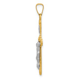 14K Two-tone Polished Inri Crucifix Pendant - XR-D0BA47D3-2649