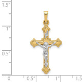 14k Two-tone Polished INRI Crucifix Pendant - XR-FD6B52C7-5392