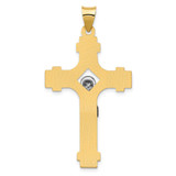 14k Two-tone Polished INRI Crucifix Pendant - XR-FF0BAA97-4536