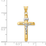 14k Two-Tone Polished Jesus Crucifix Pendant - K6-A5D7BCFD-7866