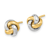 14k Two-Tone Polished Love Knot Post Earrings - TL-CC0EBAF7-1313