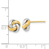 14k Two-Tone Polished Love Knot Post Earrings - TL-CC0EBAF7-1313
