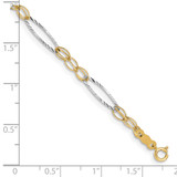 14k Two-tone Polished Oval Design 7.25 inch Bracelet