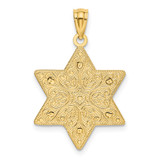 14K Two-Tone Polished Reversible Filigree Star Of David Pendant