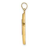 14k Two-tone Polished Solid Double Cross Pendant - XR-06052827-9333