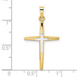 14k Two-tone Polished Solid Double Cross Pendant - XR-81326DE6-1113