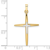 14k Two-tone Polished Solid Double Cross Pendant - XR-8D16BAE0-2535