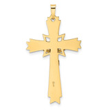 14k Two-tone Polished Solid Fancy INRI Crucifix Pendant - XR-ED2DD676-1271