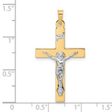 14k Two-tone Polished Solid INRI Crucifix Pendant - XR-2691246E-9324