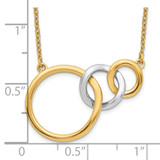 14k Two-tone Polished Triple Interlocked Circles 18 inch Necklace