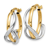 14K Two-Tone Polished Twisted Hoop Earrings - TF-791A2EF2-8815