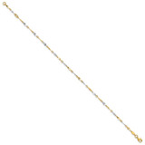 14K Two-Tone Polished Twisted Link 9 inch Anklet Plus 1 inch Extender