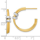 14k Two-tone Polished with Rings Double C-Hoop Post Earrings - TF-288D2EB1-7343