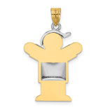 14k Two-Tone Puffed Boy with Hat on Right Engravable Charm - XK-2771F46D-9842