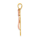 14k Two-Tone Puffed Girl with Bow on Left Engravable Charm - XK-CE0B6BA3-6912