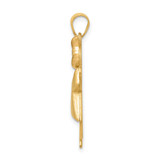 14k Two-Tone Puffed Girl with Bow on Right Engravable Charm - XK-76D7E1F6-1319