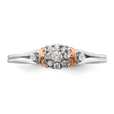 14k Two-tone Rose and White Gold 1/6 carat Lab Grown Diamond VS/SI+ G+ Petite Engagement Ring