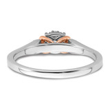 14k Two-tone Rose and White Gold 1/6 carat Lab Grown Diamond VS/SI+ G+ Petite Engagement Ring