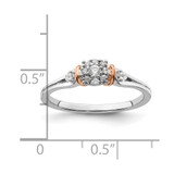 14k Two-tone Rose and White Gold 1/6 carat Lab Grown Diamond VS/SI+ G+ Petite Engagement Ring