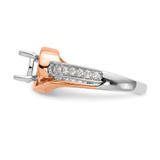 14k Two-Tone Rose and White Gold 1/6 carat Lab Grown Diamond VS/SI+ G+ Semi Mount Peg Set Engagement Ring - RM-0F0D25A6-6184