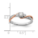 14k Two-tone Rose and White Gold 3/8 carat Lab Grown Diamond VS/SI+ G+ Round Complete Bypass Engagement Ring