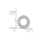 14K  White Gold Diamond Letter O Initial Charm
