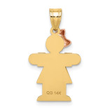 14k Two-Tone Small Girl with Bow on Left Engravable Charm - XK-9C791377-6562