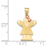14k Two-Tone Small Girl with Bow on Right Engravable Charm - XK-42E380AC-9017
