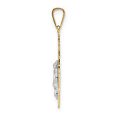 14k Two-tone Solid Crucifix Pendant - XR-4017D715-9881