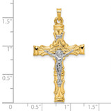 14k Two-tone Solid INRI Crucifix Pendant - XR-8D07E974-8848