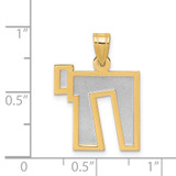 14k Two-Tone Solid Satin Chai Charm