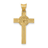14k Two-Tone St. Benedict Medal Crucifix Cross Pendant - K5-60C456C6-6667