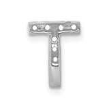 14K  White Gold Diamond Letter T Initial Charm