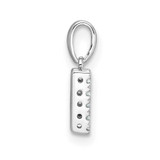 14K  White Gold Diamond Letter W Initial with Bail Pendant