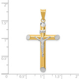 14K Two-Tone w/Rhodium Inri Crucifix Pendant - K3-A9FC5FC5-4675